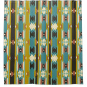 Tribal Aztec Modern Geometrisch naadloos patroon Douchegordijn (Voorkant)