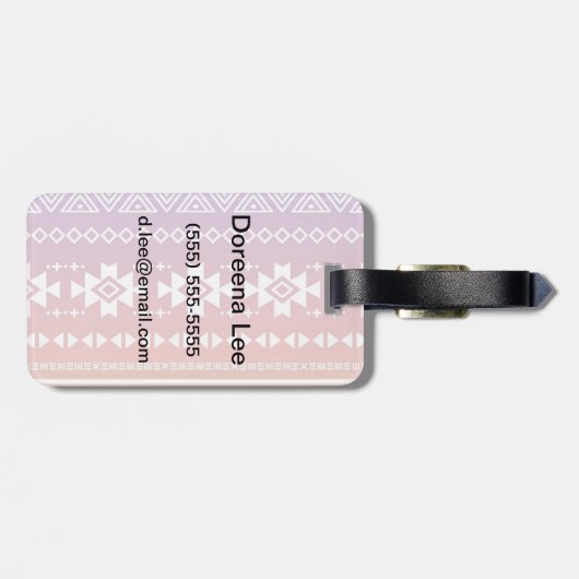 Tribal aztec ombre patroon bagagelabel (Achterkant horizontaal)