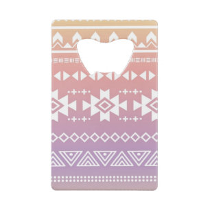 Tribal aztec ombre patroon creditkaart flessenopener