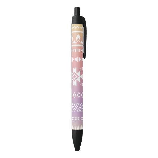 Tribal aztec ombre patroon zwarte inkt pen (Achterkant (Verticaal))