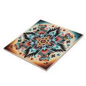 Tribal Aztec patroon geometrisch abstract kleurrij Tegeltje (Zijkant)