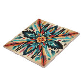 Tribal Aztec patroon geometrisch abstract sinaasap Tegeltje (Zijkant)