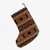 Tribal Aztec Patroon Zuidwest Kerstmis Bruin Kleine Kerstsok (Achterkant (Hangend))