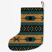 Tribal Aztec Patroon Zuidwest Kerstmis Kerstmis Kleine Kerstsok (Achterkant)