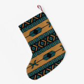 Tribal Aztec Patroon Zuidwest Kerstmis Kerstmis Kleine Kerstsok (Achterkant (Hangend))