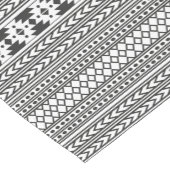 Tribal Aztec Pattern Black and White Korte Tafelloper (Hoek)