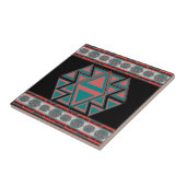 Tribal Aztec Pattern Ceramic Tile Tegeltje (Zijkant)