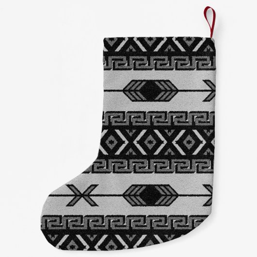 Tribal Aztec Pattern Southwest Kerstmis BNW Kleine Kerstsok (Achterkant)