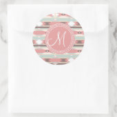 Tribal Aztec roze monogram patroon Ronde Sticker (Tas)