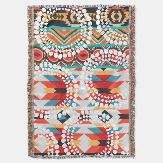 Tribal Aztec Throw Blanket Deken (Voorkant Verticaal)