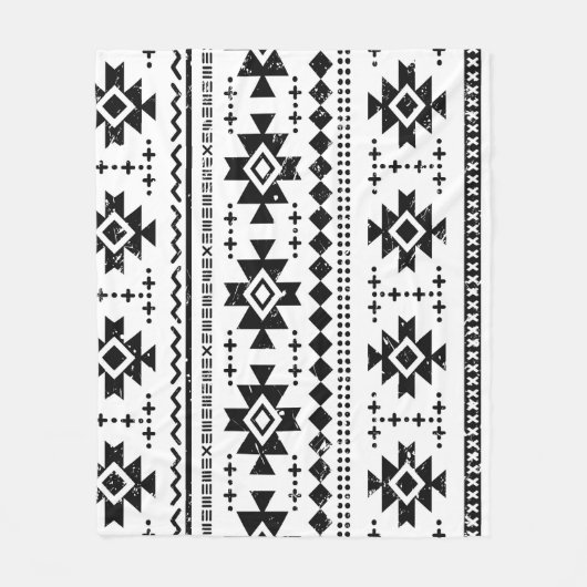 Tribal aztec,  witte achtergrond. fleece deken (Voorkant)