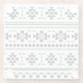 Tribal aztec,  witte achtergrond. glazen onderzetter (Achterkant)