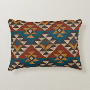 Tribal Aztec wol gebreide textuur. Accent Kussen