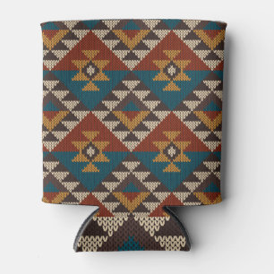 Tribal Aztec wol gebreide textuur. Blikjeskoeler