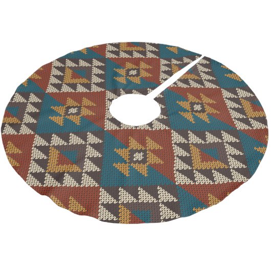 Tribal Aztec wol gebreide textuur. Kerstboom Rok (Gekanteld)
