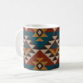 Tribal Aztec wol gebreide textuur. Koffiemok (Voorkant links)