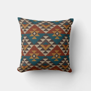 Tribal Aztec wol gebreide textuur. Kussen