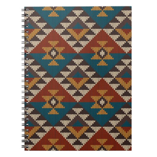 Tribal Aztec wol gebreide textuur. Notitieboek (Voorkant)