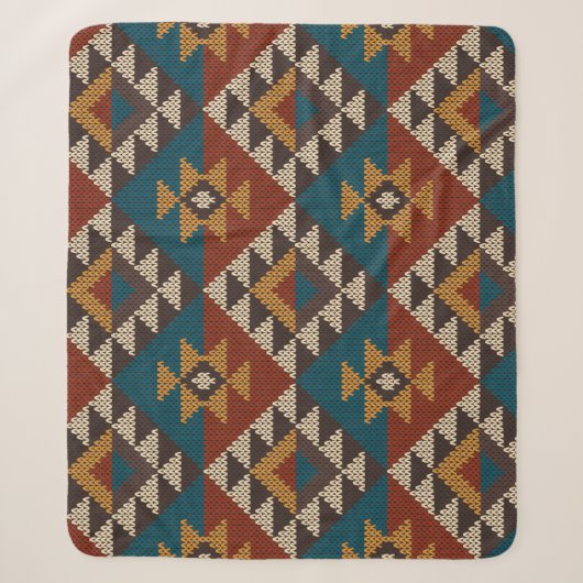 Tribal Aztec wol gebreide textuur. Sherpa Deken (Voorkant)