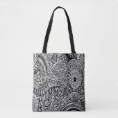 Tribal b/w tote bag (Voorkant)