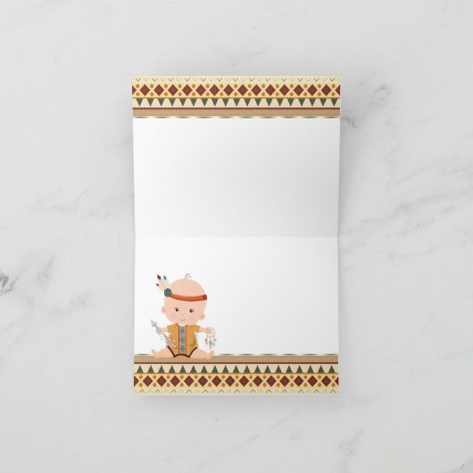 Tribal Baby shower dank u kaarten (Binnen)