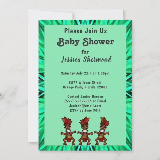 Tribal Baby shower Emerald Green Abstract Kaart (Voorkant)