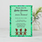 Tribal Baby shower Emerald Green Abstract Kaart (Staand voorkant)