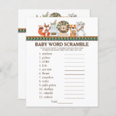 Tribal Baby shower Games Word Scramble Rhyme Quiz (Voorkant / Achterkant)