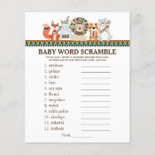 Tribal Baby shower Games Word Scramble Rhyme Quiz (Voorkant)