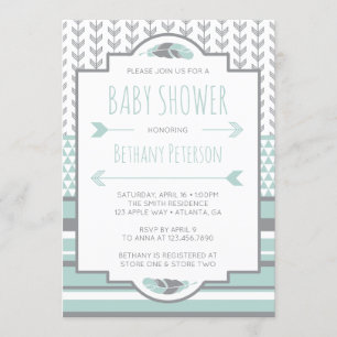 Tribal Baby shower Invitation, Aztec, Arrows, BOHO Kaart