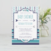 Tribal Baby shower Invitation, Aztec, Arrows, BOHO Kaart (Staand voorkant)