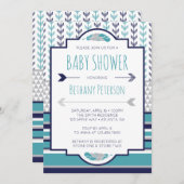 Tribal Baby shower Invitation, Aztec, Arrows, BOHO Kaart (Voorkant / Achterkant)