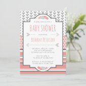 Tribal Baby shower Invitation, Aztec, Arrows, BOHO Kaart (Staand voorkant)