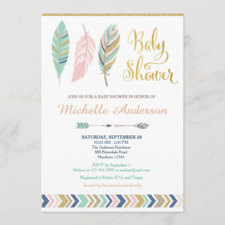 Tribal Baby shower Invitation / Boho Baby shower Kaart