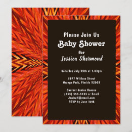 Tribal Baby shower Koper Sinaasappel Abstract Kaart