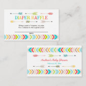 Tribal baby shower luier loterij tickets / spellet informatiekaartje (Voorkant / Achterkant)