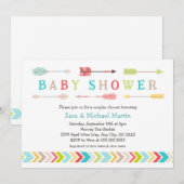 Tribal Baby shower nodigt uit tot genderneutralite Kaart (Voorkant / Achterkant)