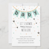 Tribal Baby Shower-uitnodigingen | Neutrale mint Kaart (Voorkant)