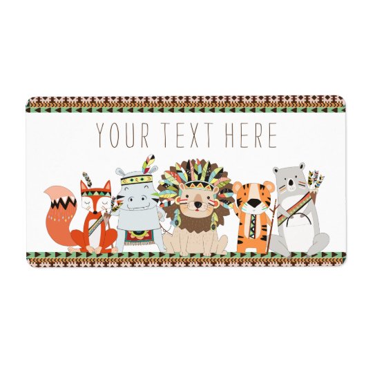 Tribal Baby shower Waterflesetiketten Etiket (Voorkant)