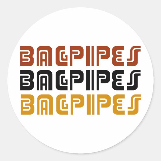 Tribal Bagpipes Trio Music Gift Ronde Sticker (Voorkant)