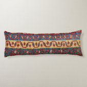 Tribal Bands Zig Zag Yellow Blue Red Lines  Lichaamskussen (Achterkant)