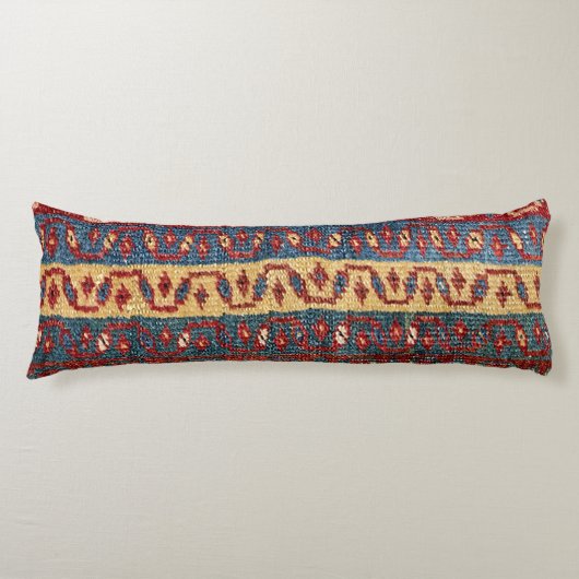 Tribal Bands Zig Zag Yellow Blue Red Lines  Lichaamskussen (Voorkant)