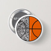 Tribal Basketball Ronde Button 5,7 Cm (Voorkant /achterkant)