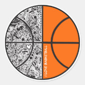 Tribal Basketball Ronde Sticker (Voorkant)