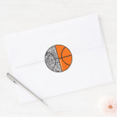 Tribal Basketball Ronde Sticker (Envelop)