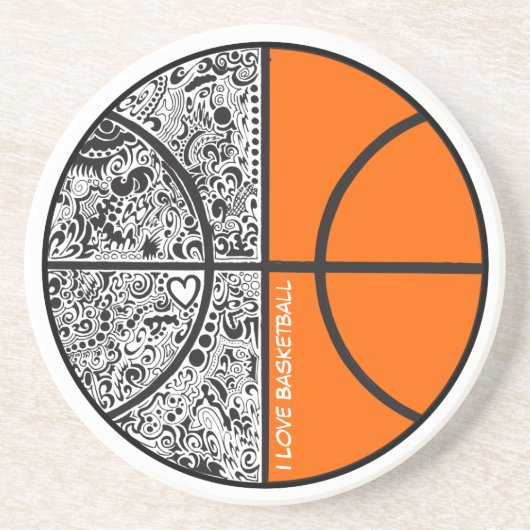 Tribal Basketball Zandsteen Onderzetter (Voorkant)