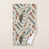 Tribal Bath Towel Native Arrows and Feather Motif Bad Handdoek (Handdoek)