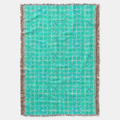 Tribal Batik - aqua en turquoise met wit Deken (Voorkant Verticaal)