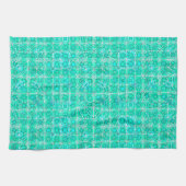 Tribal Batik - aqua en turquoise met wit Theedoek (Horizontaal)