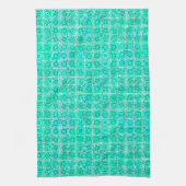 Tribal Batik - aqua en turquoise met wit Theedoek (Verticaal)